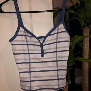 Blue and white striped tank top from PacSun